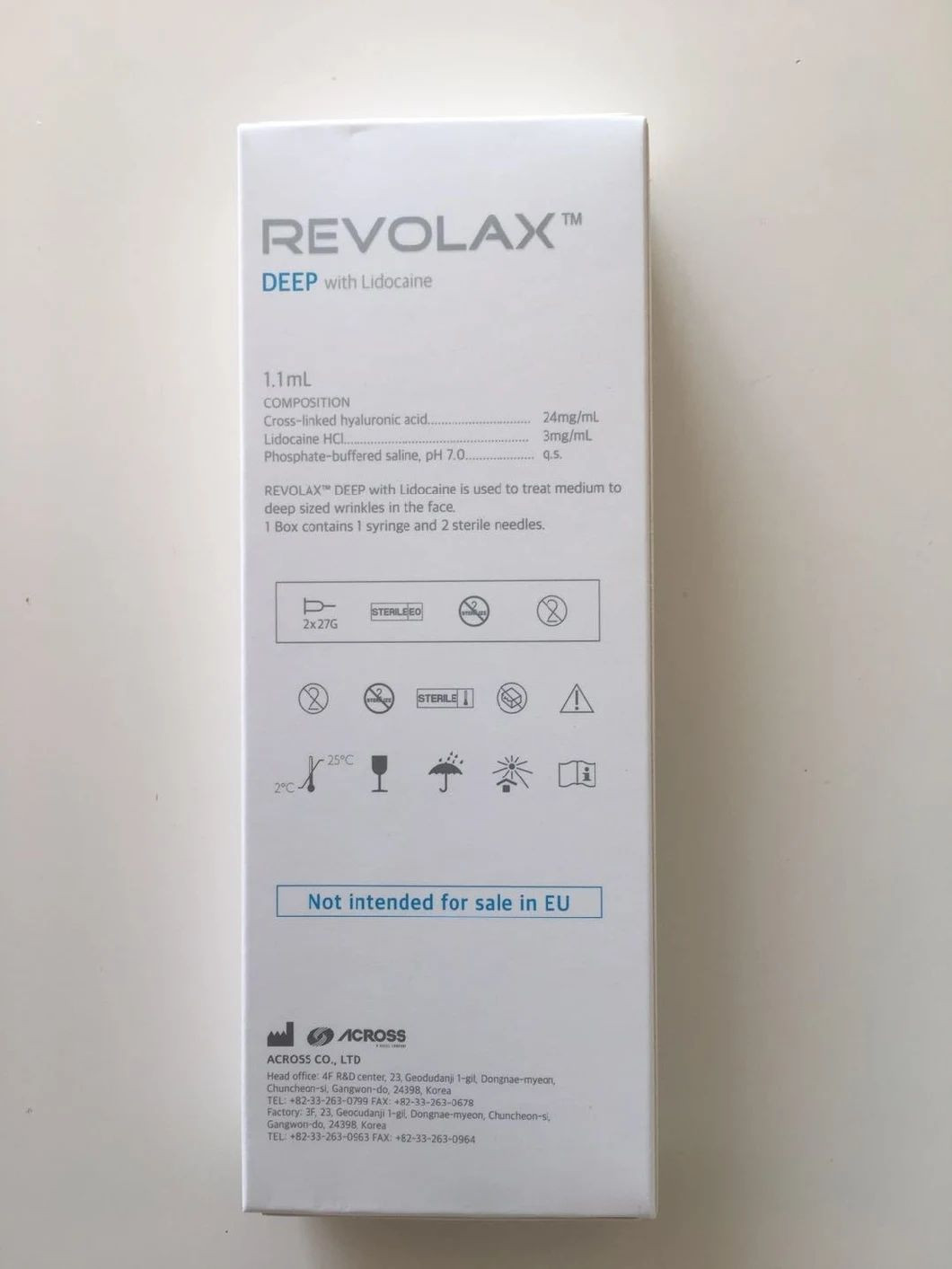 Revolax Dermal Filler Injection 1.1ml Lip Fullness to Remove Facial Wrinkles