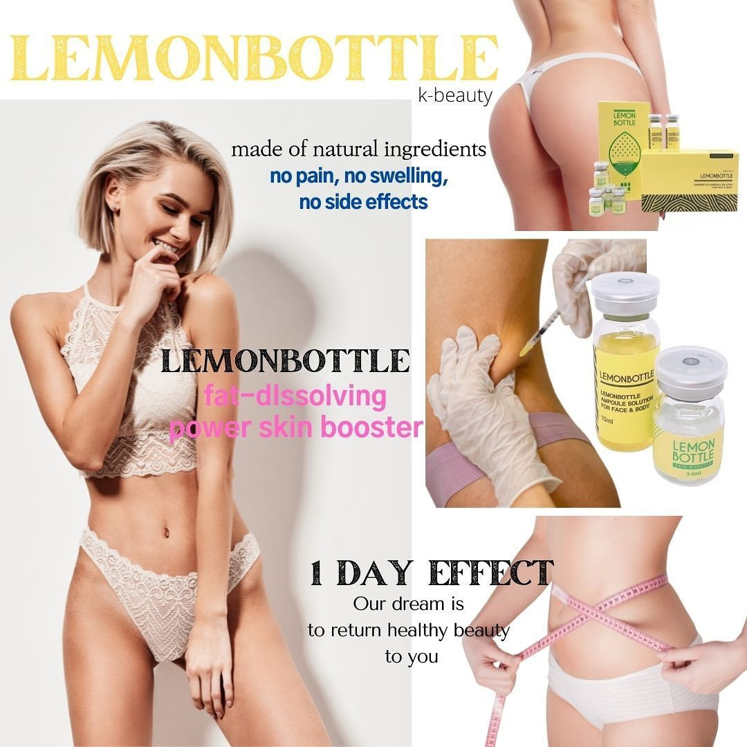 HOT Lemon Bottle Solution Lipolysis for Face and Body 10ml X 5 Lipolysis Injection Lose Weight Slimming Injection Kybel